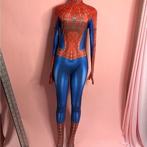 Full Spider Bodysuit Costume With Head Piece One Size